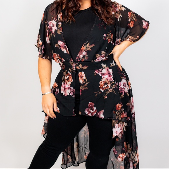 Plus Size ‘Mahina’ Floral Kimono - Picture 5 of 8